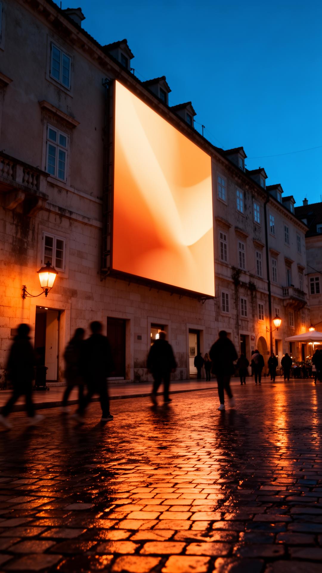 LED ekran osvjetljava noćnu ulicu